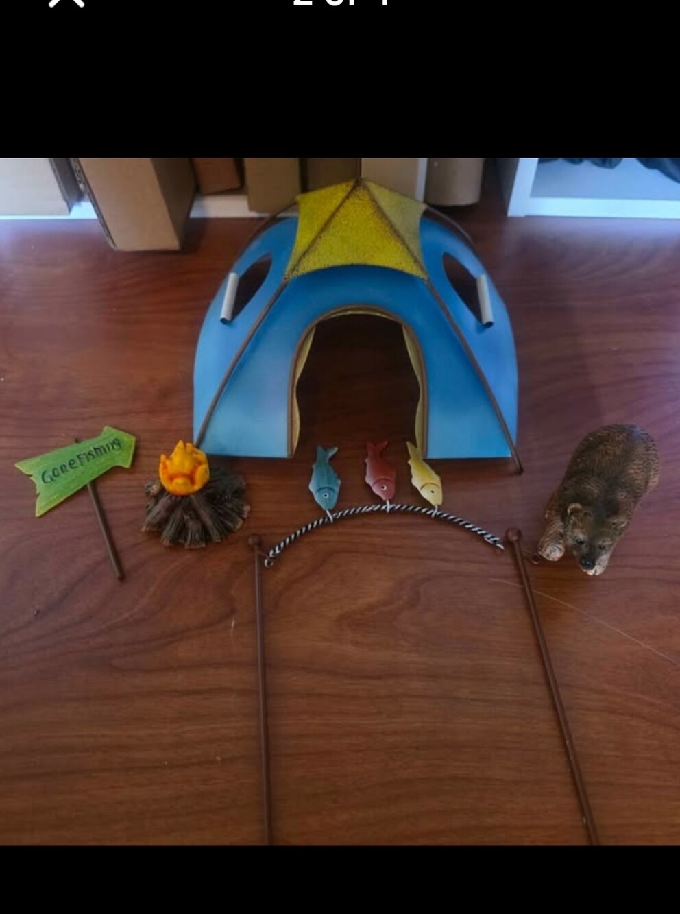 Camping decor with tent and Bear 🐻🏕